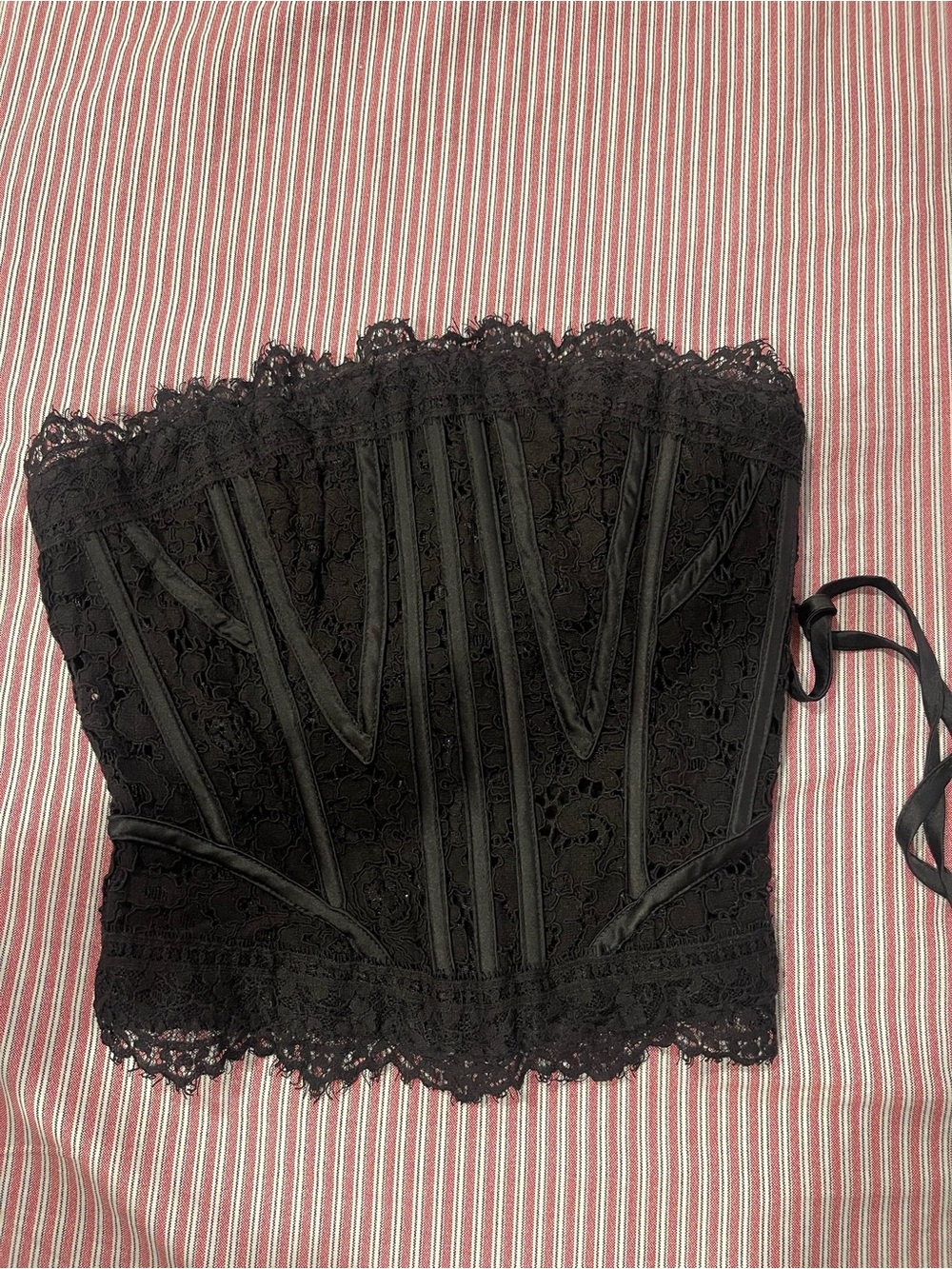 Fashion Nova Black Lace Corset Bustier Bandeau